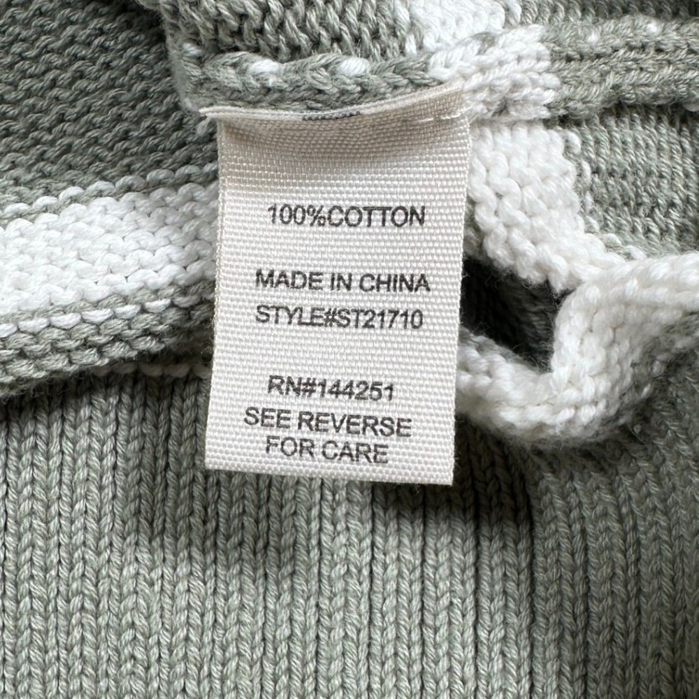 Moon & Madison Cardigan Womens Small Green Striped Button V-Neck Sweater ST21710 - Picture 6 of 6
